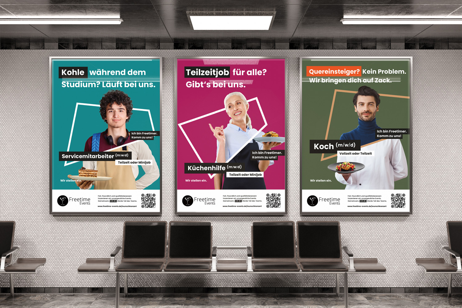 Freetime Events – Employer Branding Kampagne: Plakate