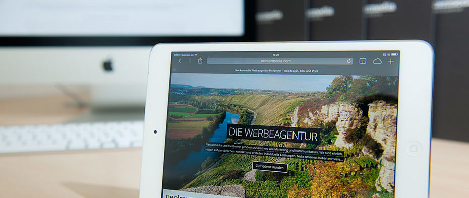 Neckarmedia-Webseite auf iPad mini